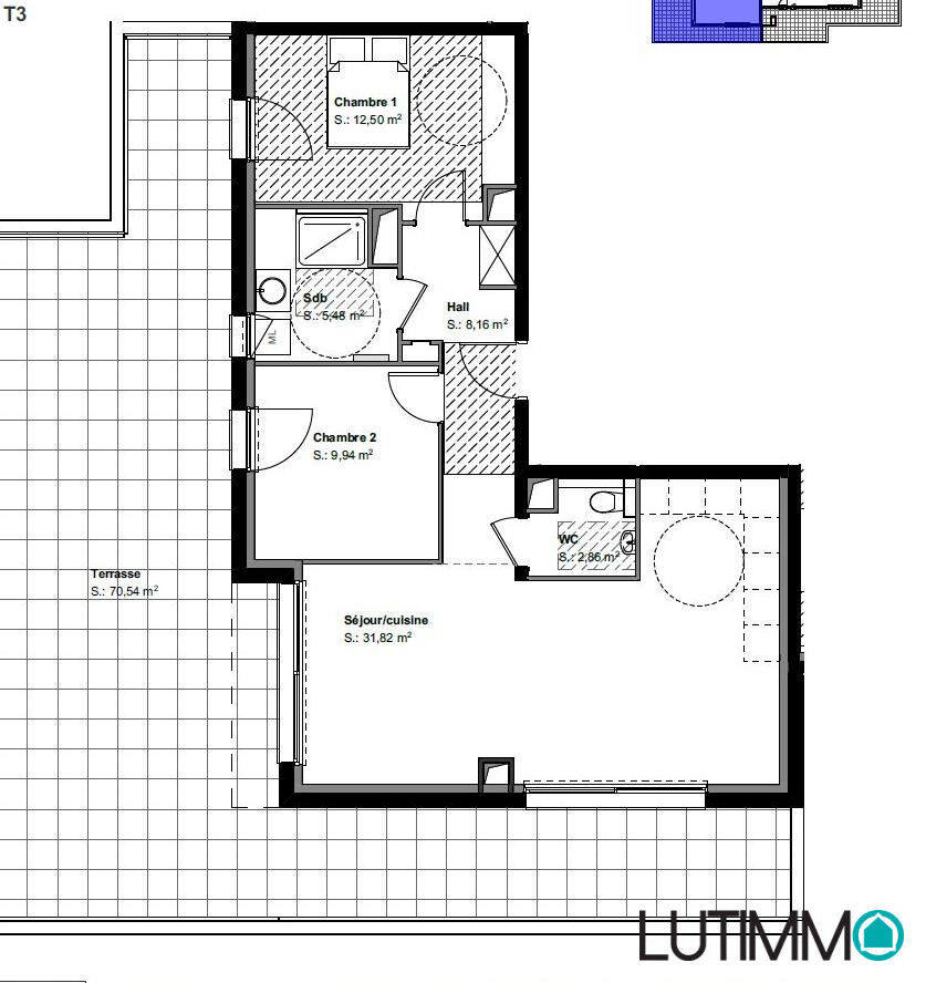 Appartement 3 pièces 71 m² Pfastatt