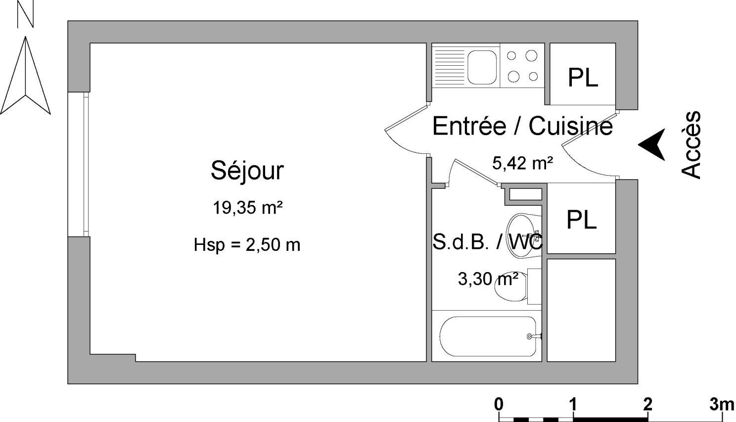 Appartement a louer levallois-perret - 1 pièce(s) - 28 m2 - Surfyn
