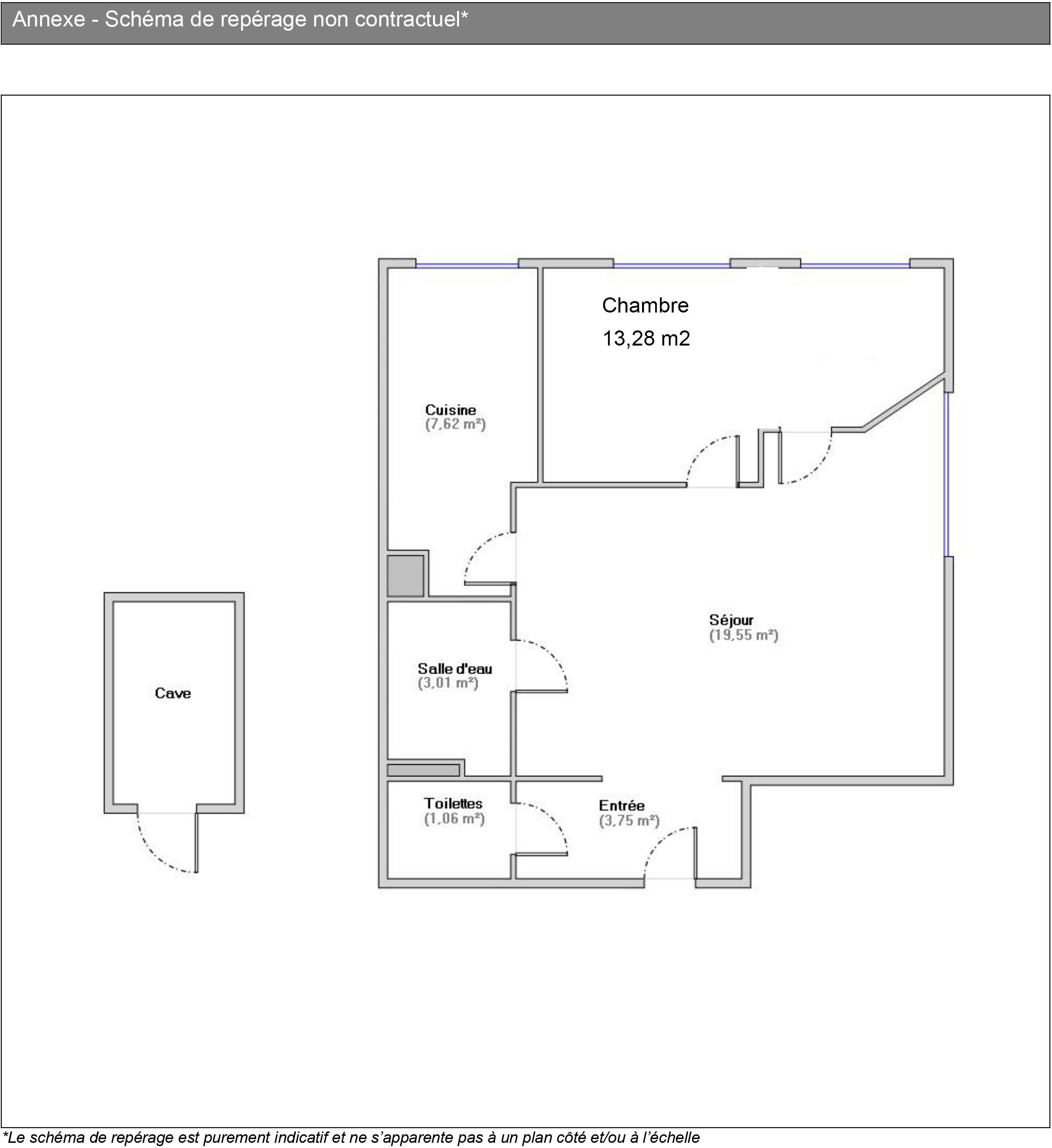 Appartement a vendre  - 2 pièce(s) - 48.3 m2 - Surfyn