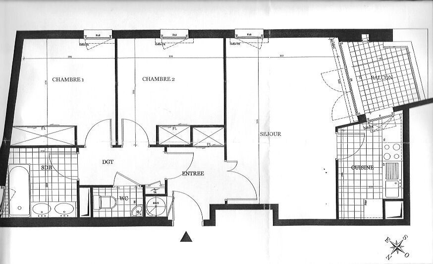 Appartement a louer paris-13e-arrondissement - 3 pièce(s) - 62 m2 - Surfyn