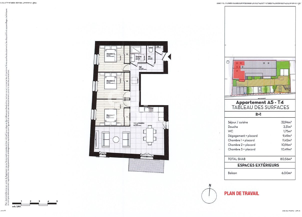 Appartement 4 pièces 81 m² Miribel