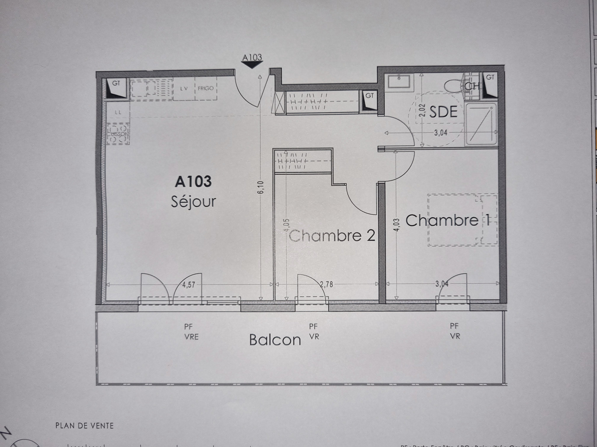 Appartement 3 pièces 61 m² Orange