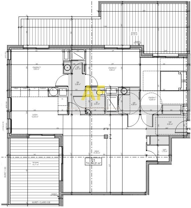 Appartement 4 pièces 95 m²