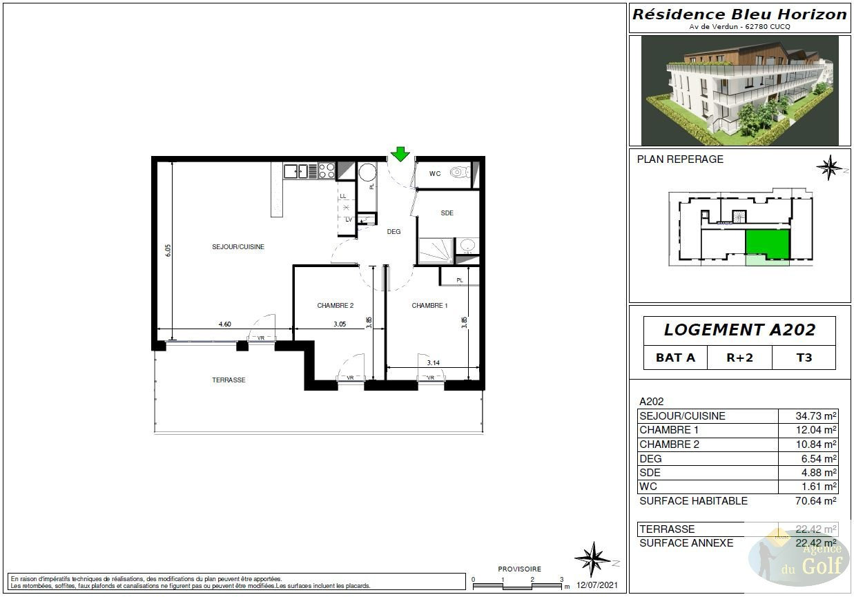 Appartement 3 pièces 67 m² Stella