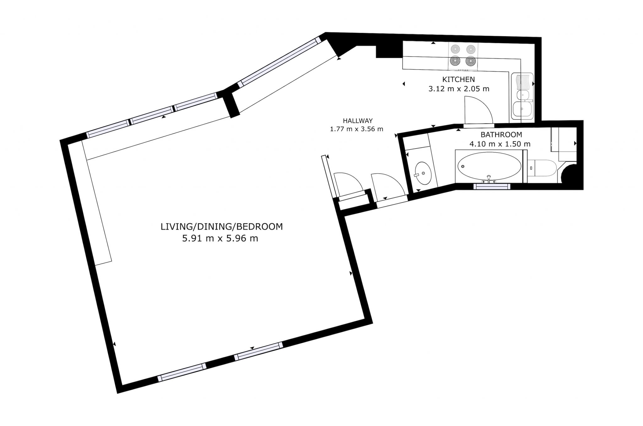Appartement a vendre  - 1 pièce(s) - 52 m2 - Surfyn
