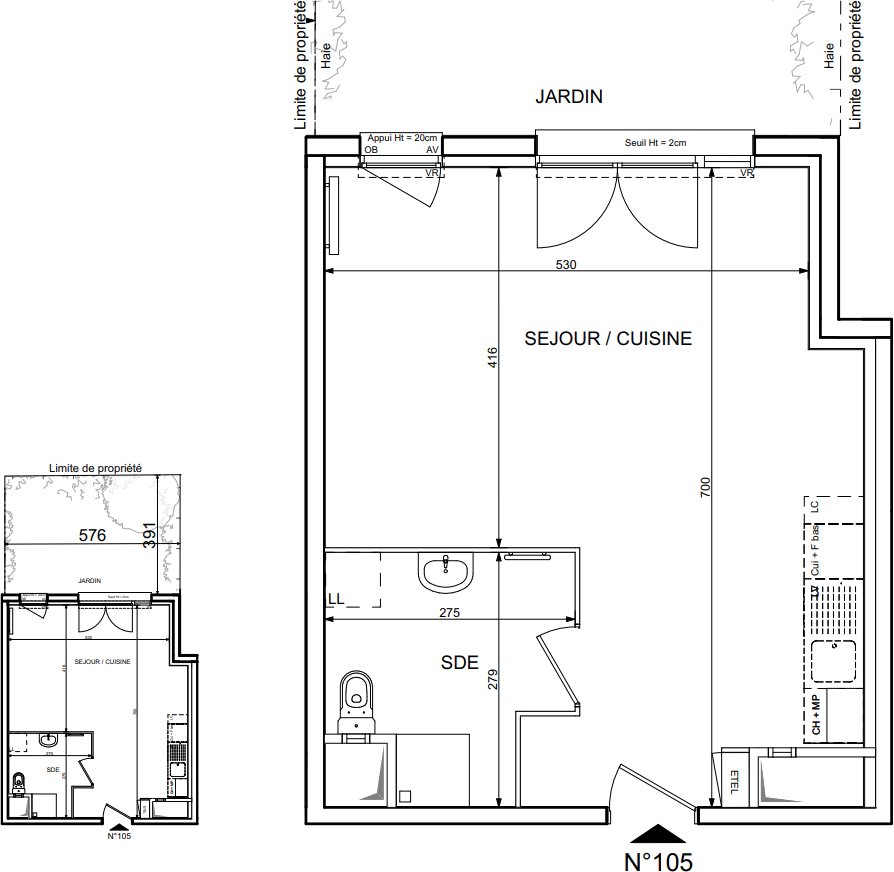 Appartement 1 pièce 38 m²