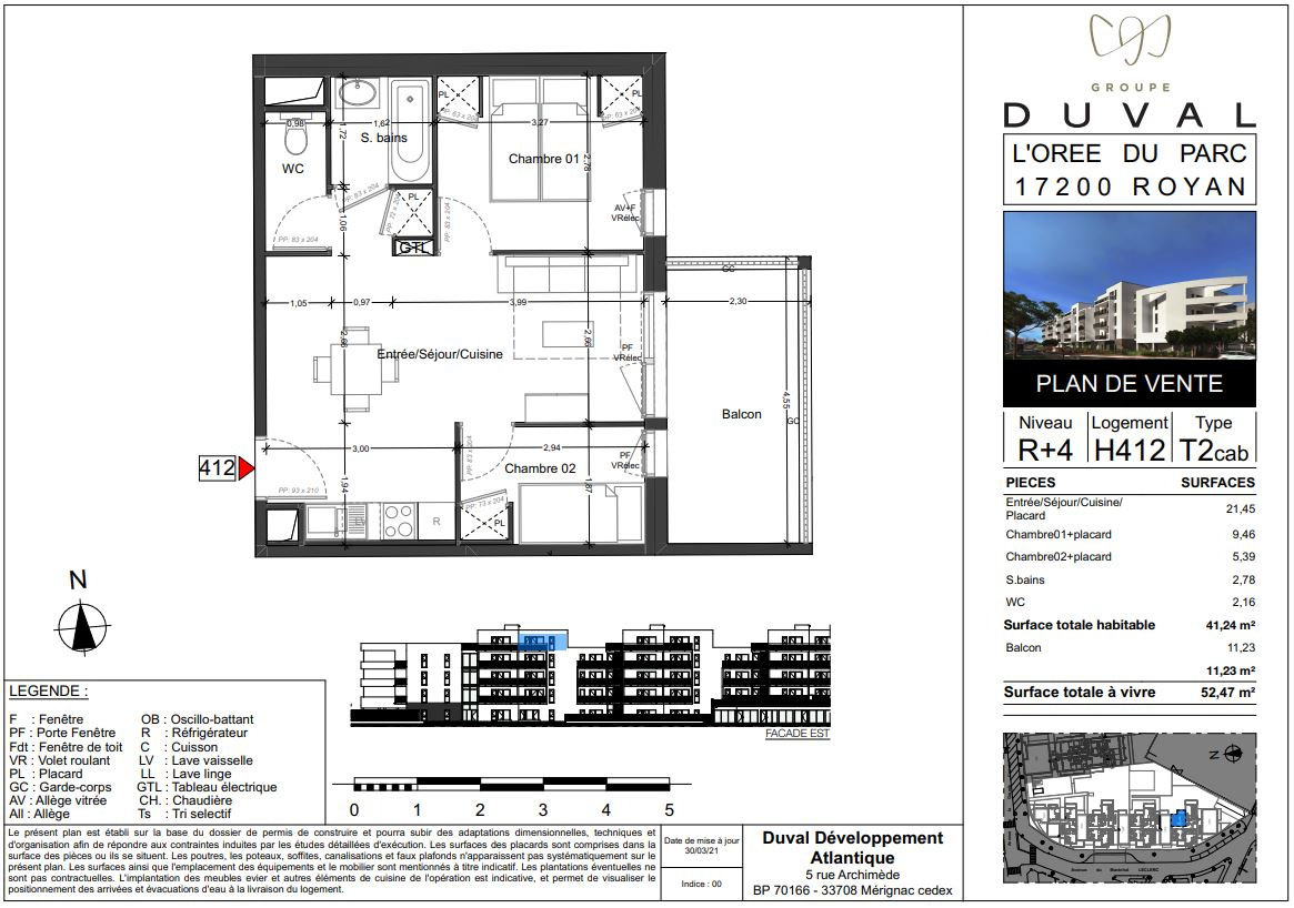 Appartement 2 pièces 41 m² Royan