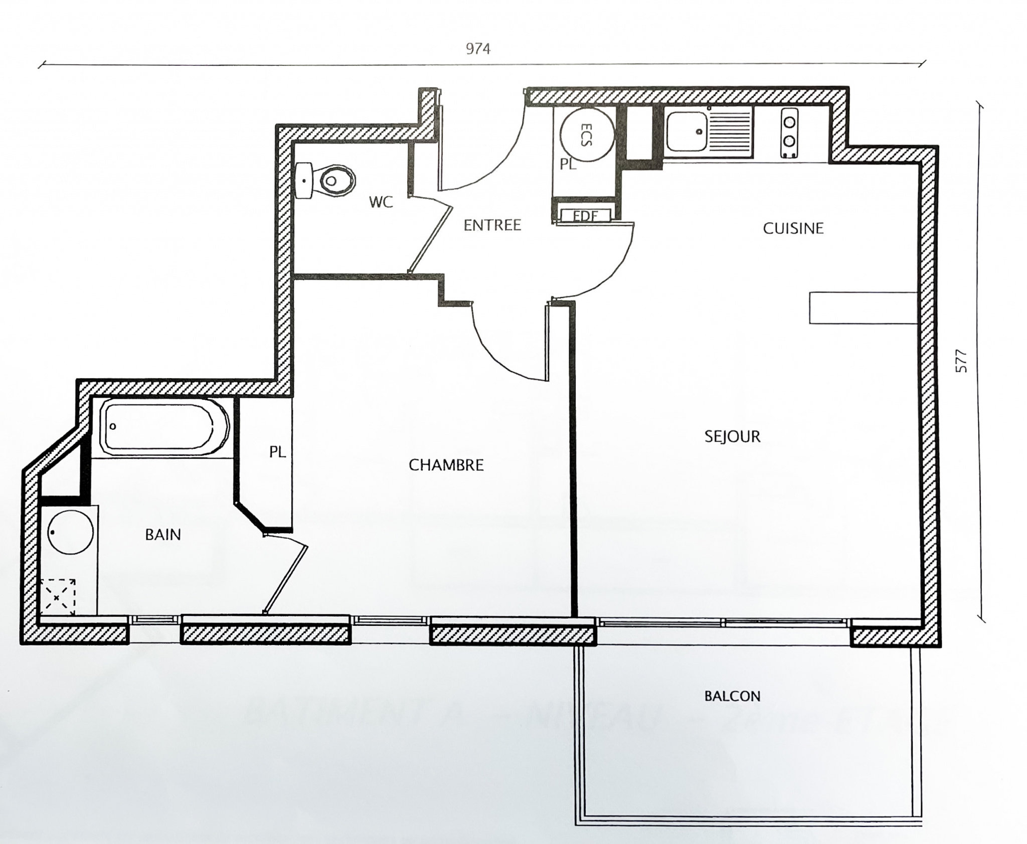Appartement 2 pièces 43 m² Cenon