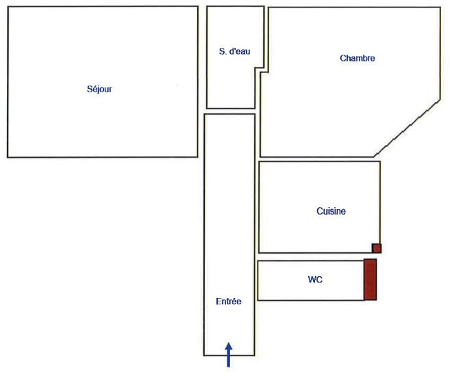 Appartement 2 pièce(s) 34.32 m²à louer Courbevoie