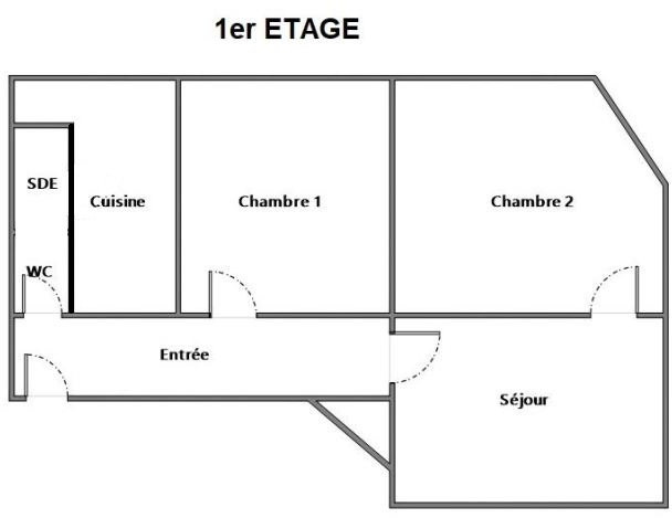 Appartement a louer  - 3 pièce(s) - 58.66 m2 - Surfyn