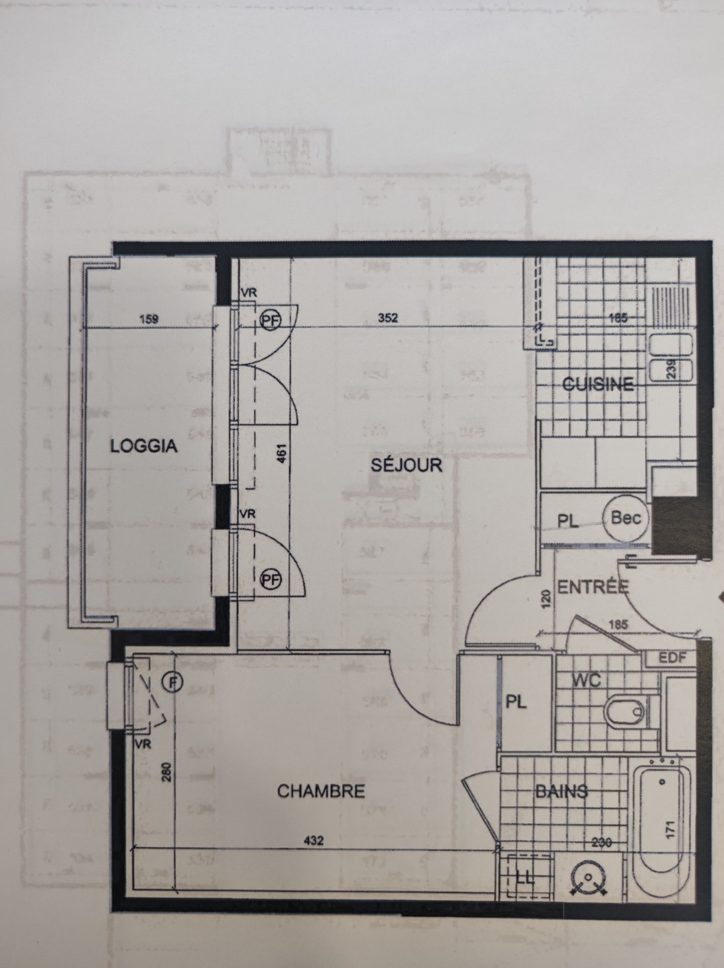 Appartement a louer cergy - 2 pièce(s) - 42.2 m2 - Surfyn
