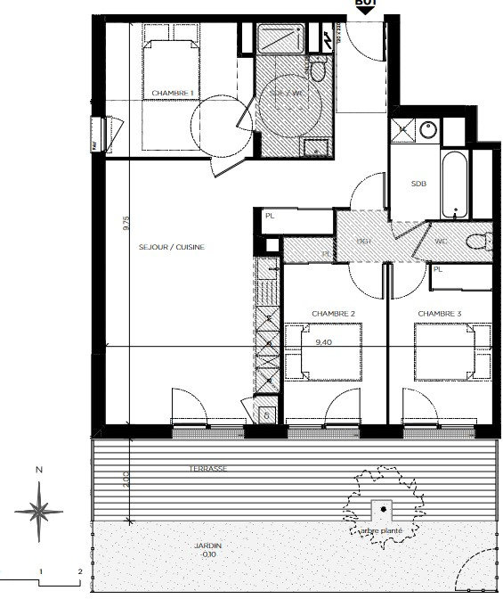 Appartement 4 pièces 80 m² Blagnac