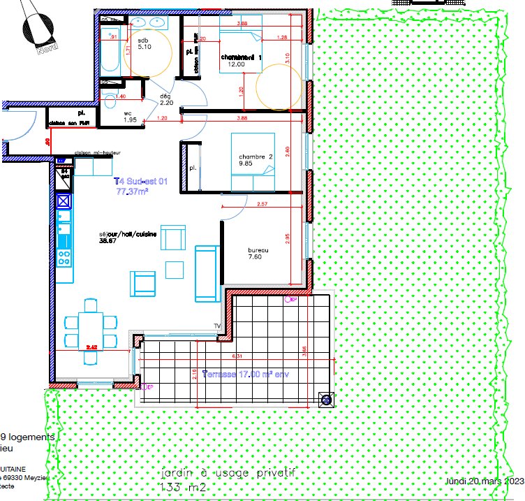 Appartement 4 pièces 78 m² Meyzieu