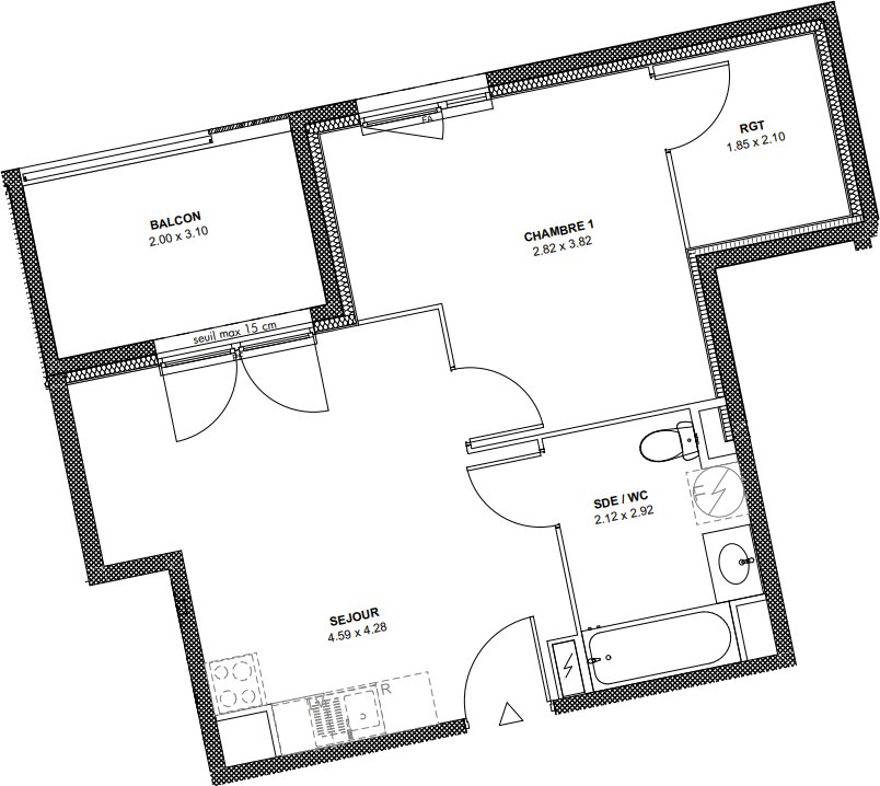 Appartement 2 pièces 42 m² Givors