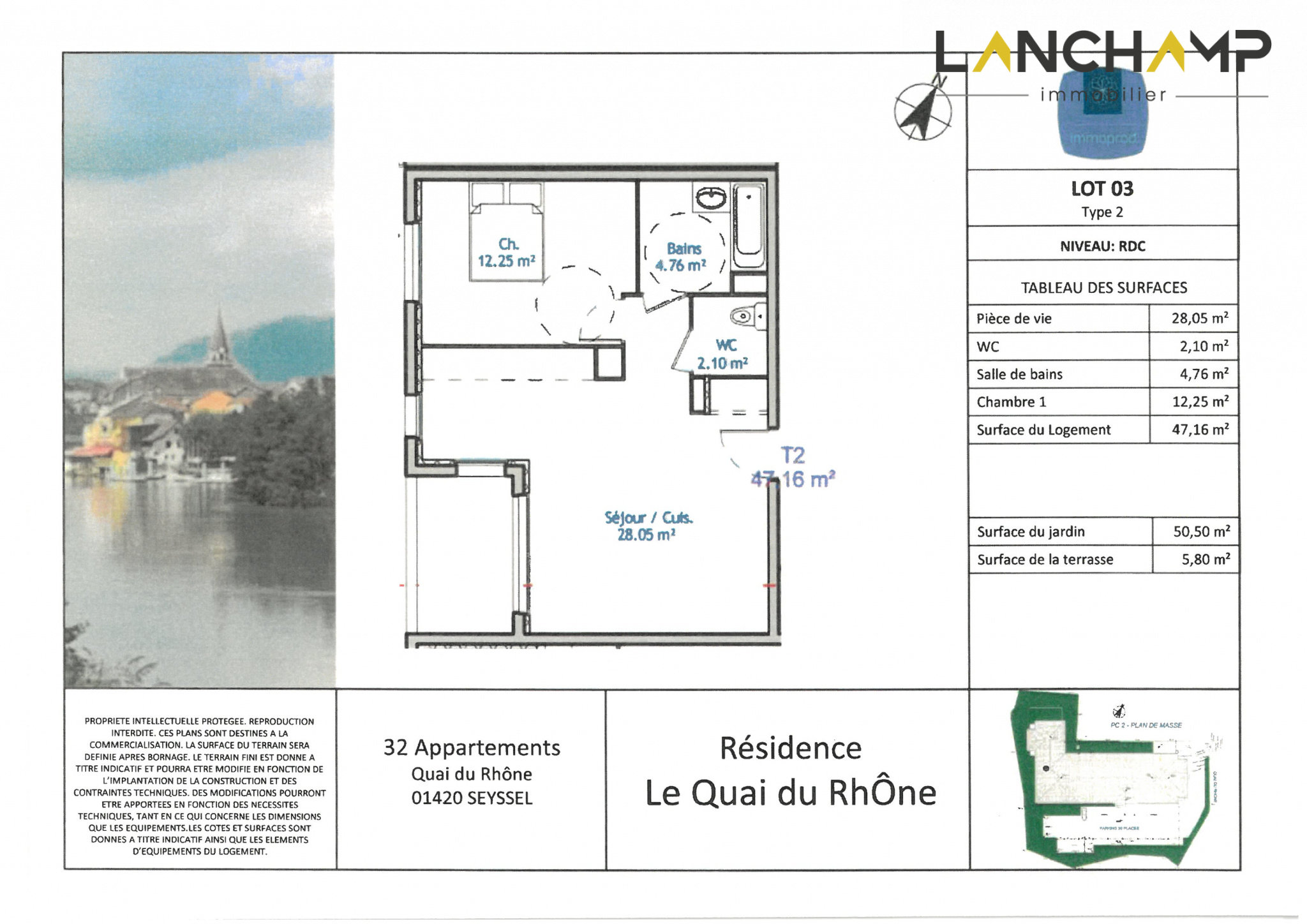 Appartement 2 pièces 47 m² Seyssel