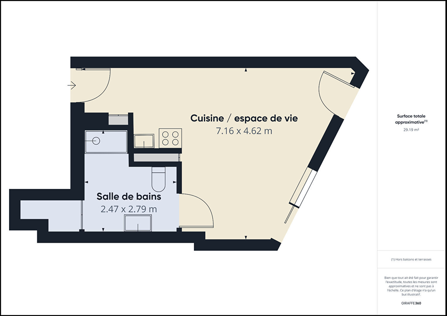 Appartement a louer paris-20e-arrondissement - 1 pièce(s) - 30 m2 - Surfyn
