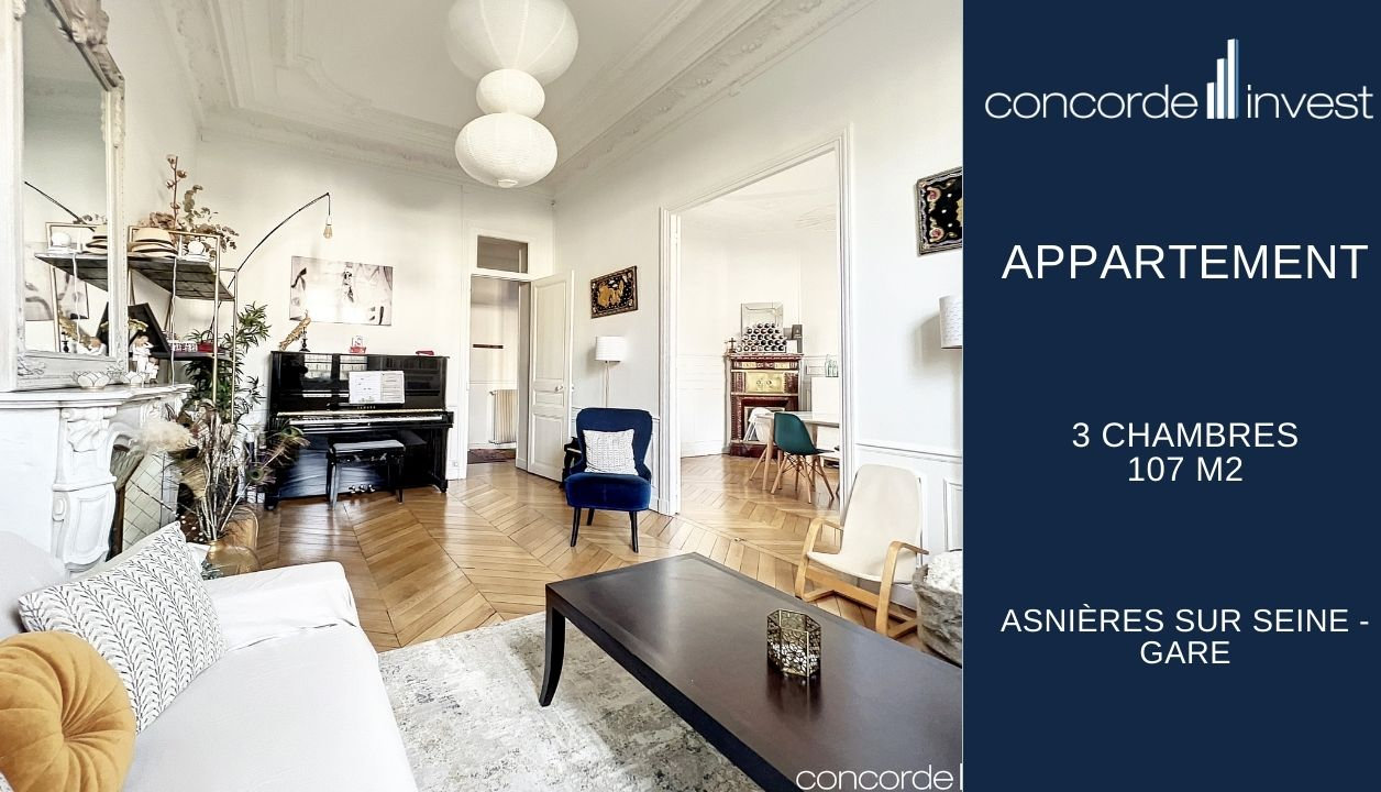 Appartement a vendre asnieres-sur-seine - 5 pièce(s) - 107 m2 - Surfyn