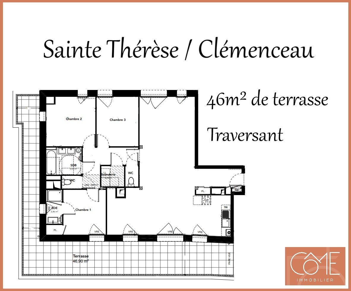 Appartement 4 pièces 103 m² Rennes
