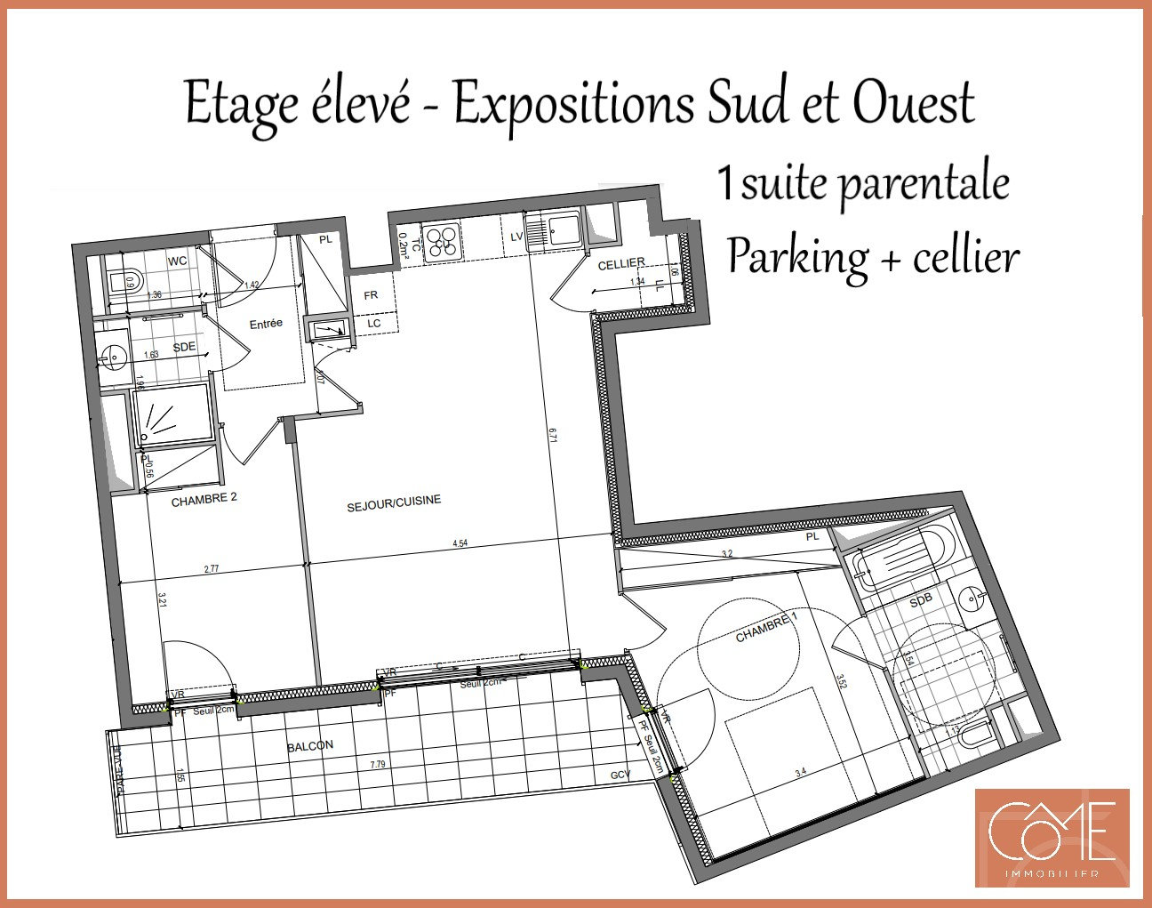 Appartement 3 pièces 69 m²