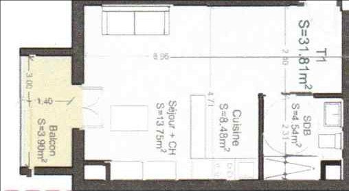 Appartement a louer villiers-le-bel - 1 pièce(s) - 31.81 m2 - Surfyn