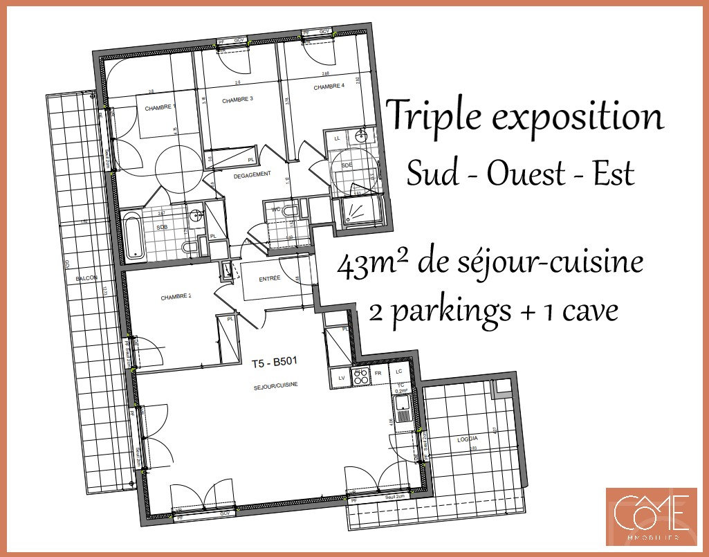 Appartement 5 pièces 108 m²