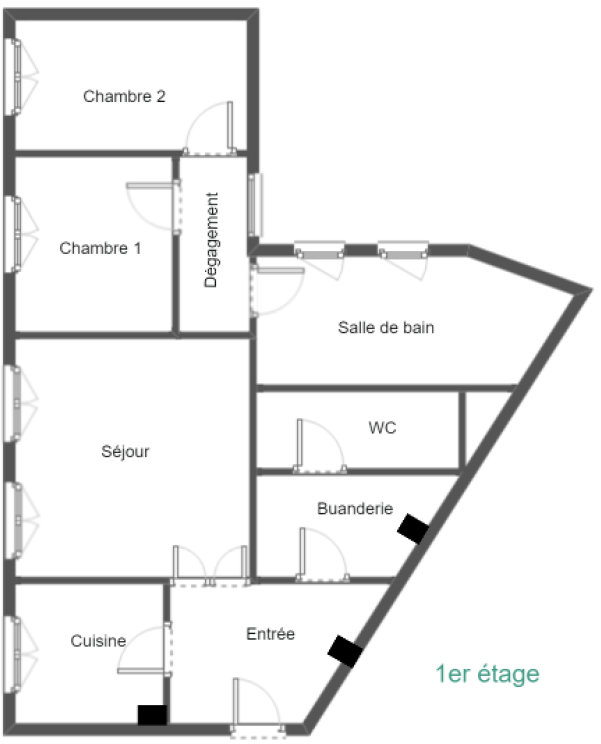 Appartement 3 pièces 80 m² Tours