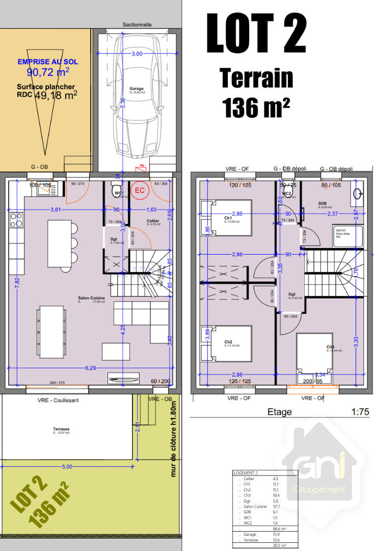 Maison 4 pièces 89 m² Piolenc