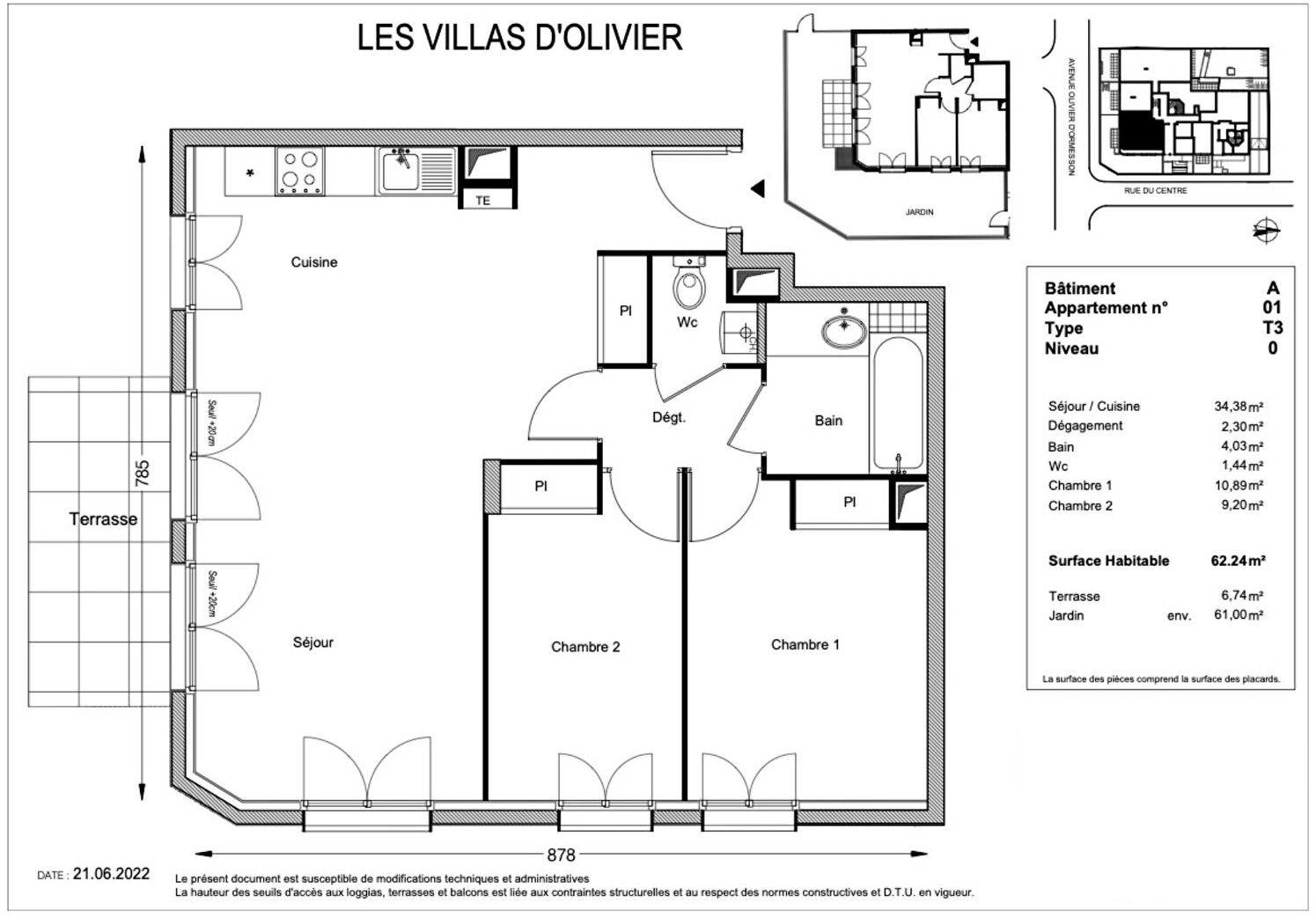 Appartement 3 pièces 62 m² La Varenne Saint Hilaire
