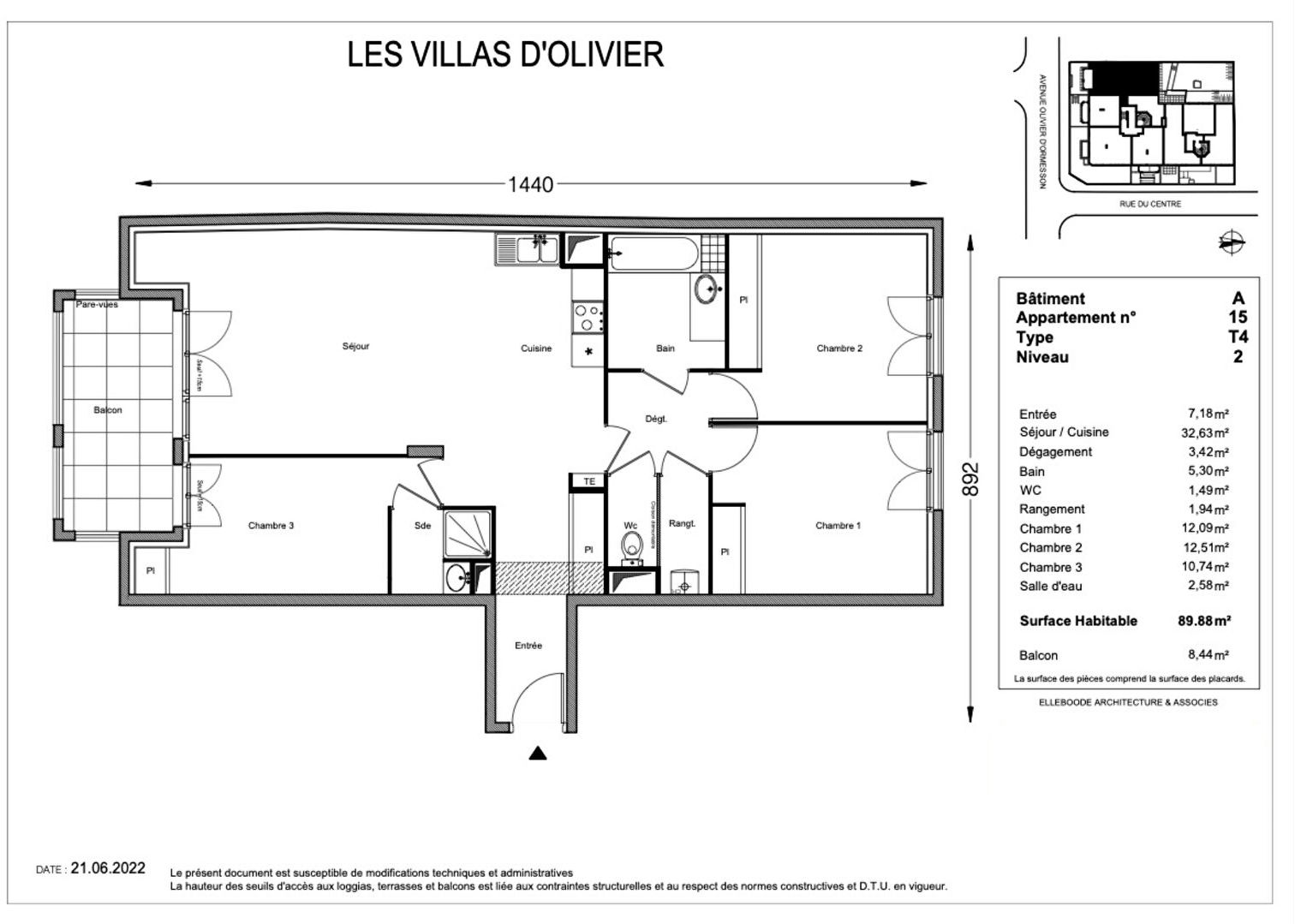 Appartement 4 pièces 90 m² La Varenne Saint Hilaire