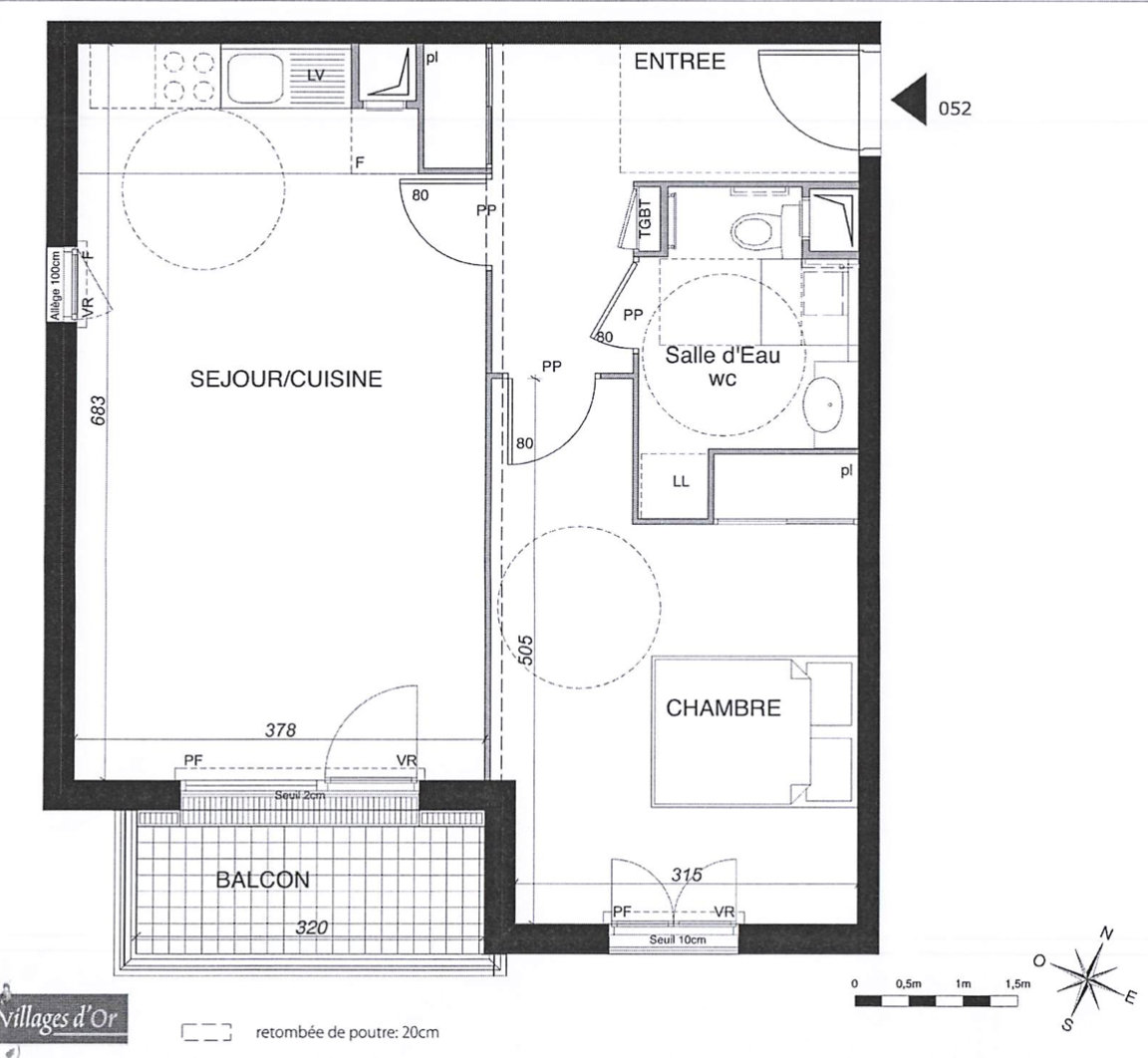 Appartement 2 pièces 52 m² Villecresnes