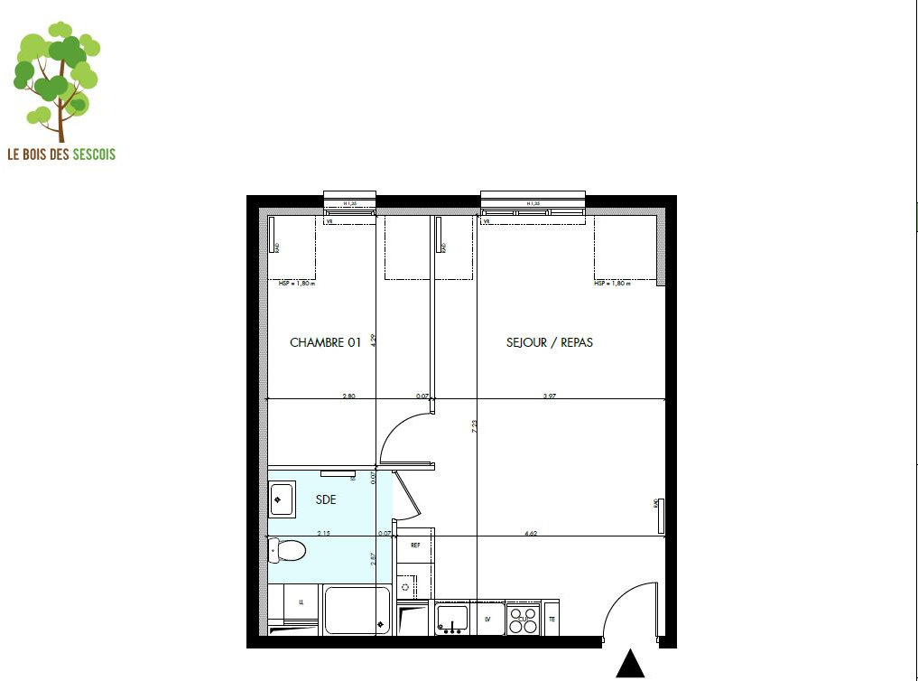Appartement 2 pièces 44 m² Bois-le-Roi
