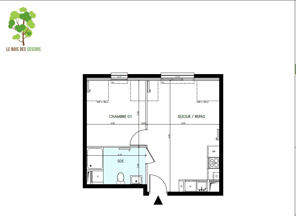 Appartement 2 pièces 36 m² Bois-le-Roi