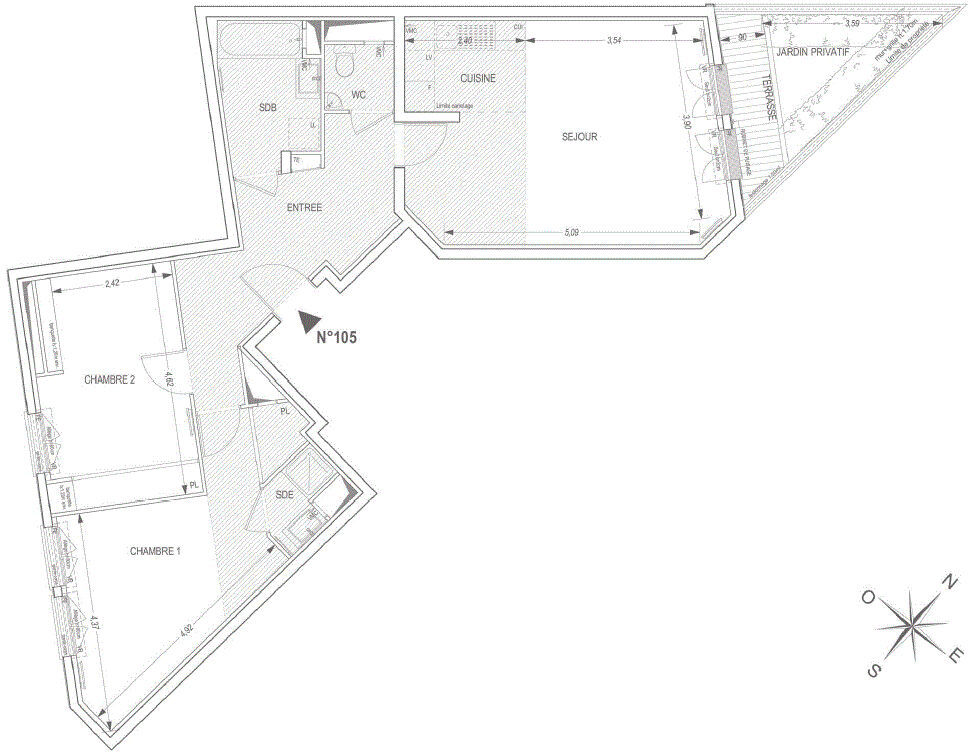 Appartement a vendre  - 3 pièce(s) - 76.57 m2 - Surfyn
