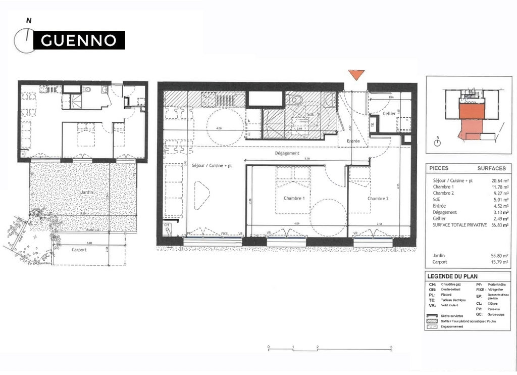 Appartement 3 pièces 57 m²