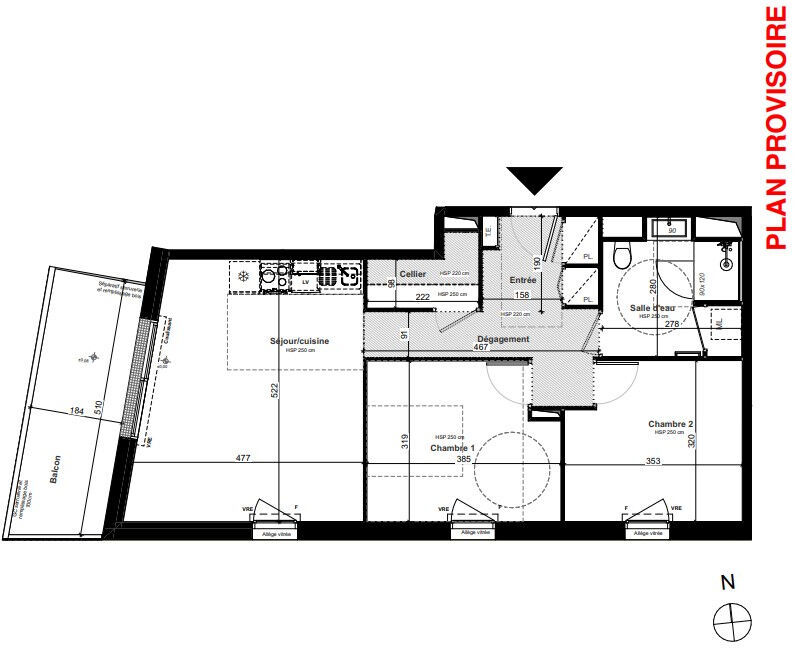 Appartement 3 pièces 64 m² Questembert