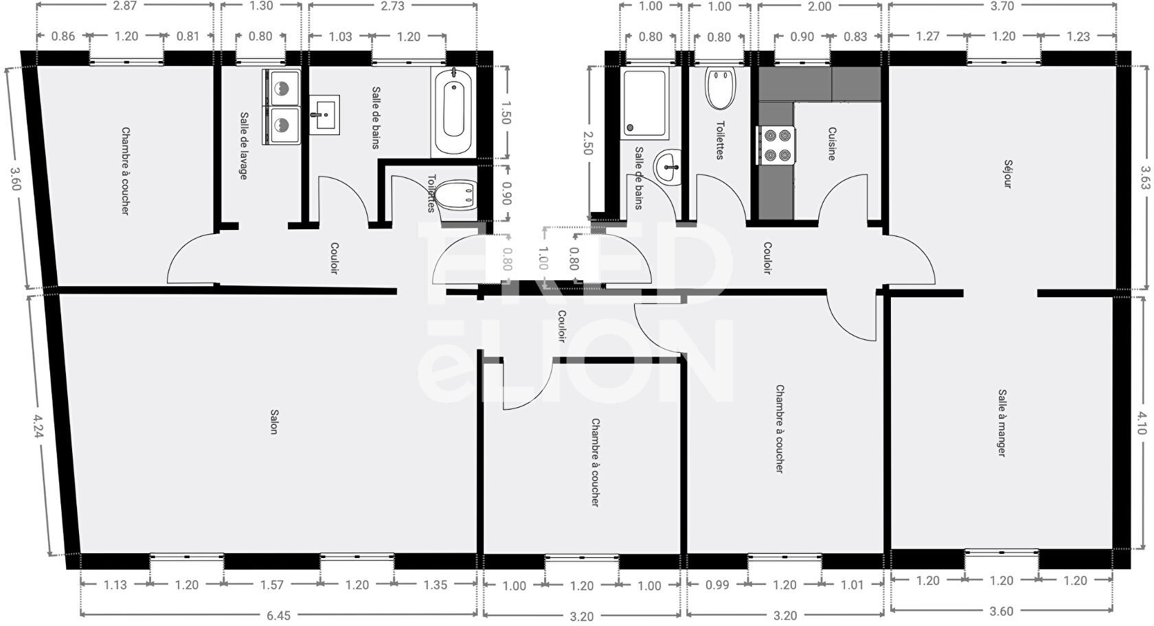Appartement 6 pièces 116 m² paris 15eme
