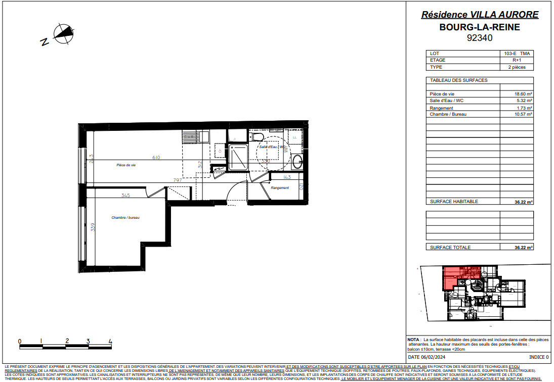 Appartement a vendre  - 1 pièce(s) - 36.22 m2 - Surfyn