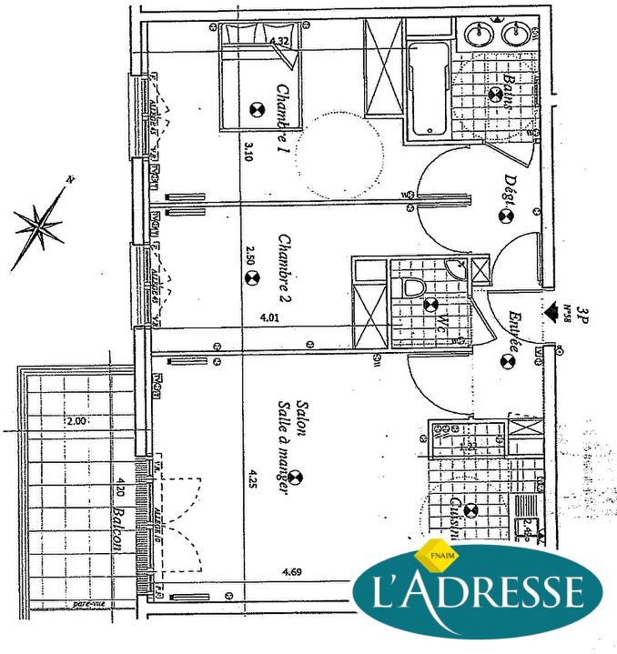 Appartement a louer chatillon - 3 pièce(s) - 63.3 m2 - Surfyn