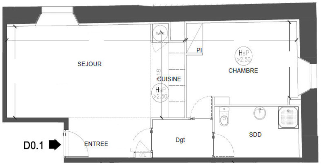 Appartement a louer louvres - 2 pièce(s) - 51.86 m2 - Surfyn