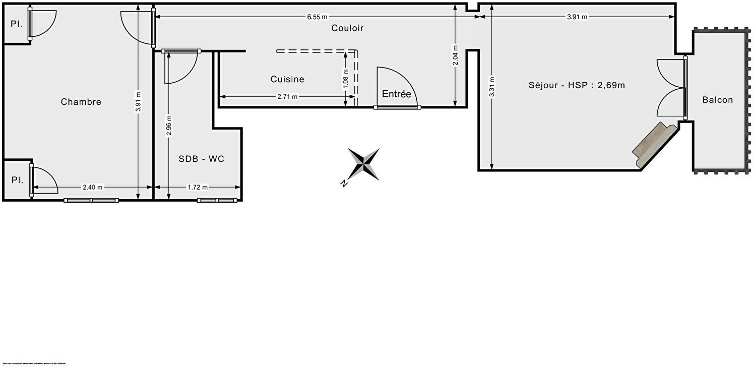 Appartement a vendre  - 2 pièce(s) - 39.61 m2 - Surfyn