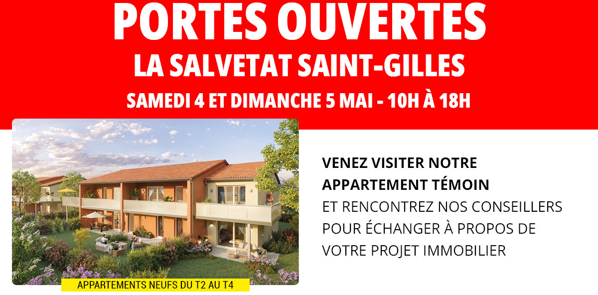 LES JARDINS DE SAINT GILLES (2 à 4 pièces, 39 à 80 m²) La Salvetat-Saint-Gilles