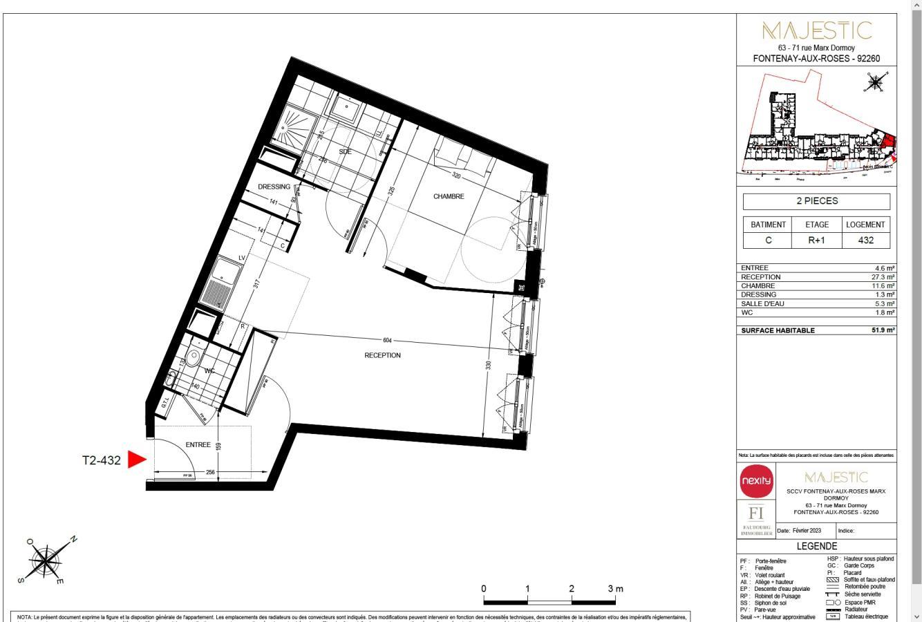 Appartement a louer fontenay-aux-roses - 2 pièce(s) - 52 m2 - Surfyn