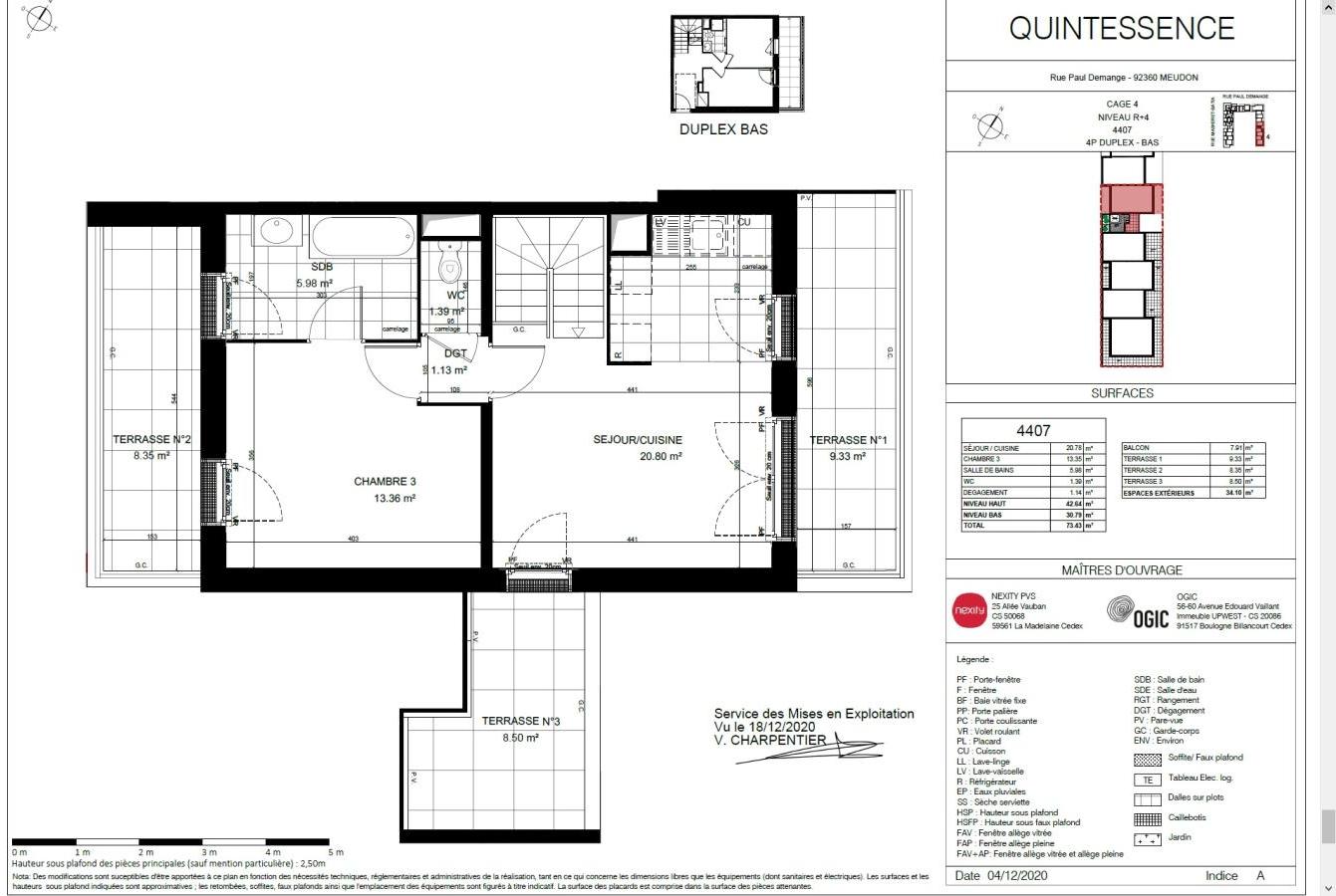Appartement a louer meudon - 4 pièce(s) - 73 m2 - Surfyn