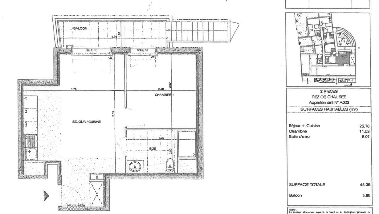Appartement a louer colombes - 2 pièce(s) - 43 m2 - Surfyn