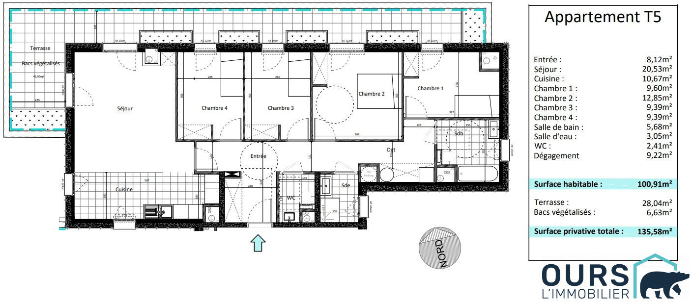 Appartement 5 pièces 101 m² l'ile-saint-denis