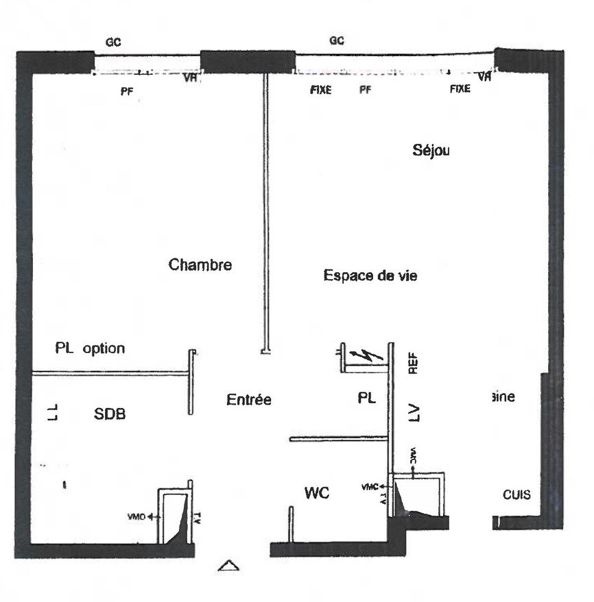 Appartement a louer vaureal - 2 pièce(s) - 43.02 m2 - Surfyn