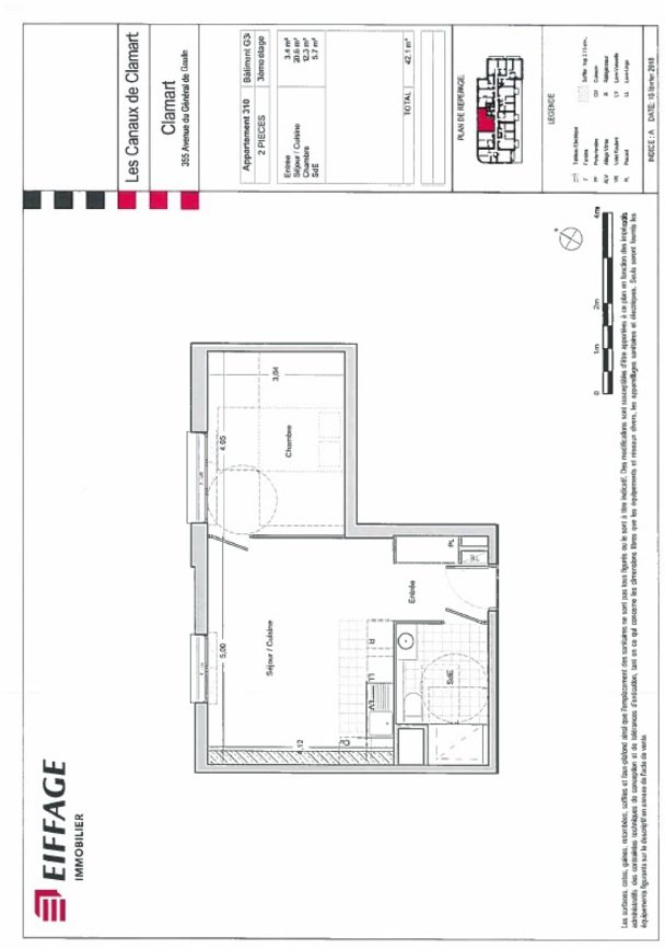 Appartement a louer clamart - 2 pièce(s) - 42.1 m2 - Surfyn