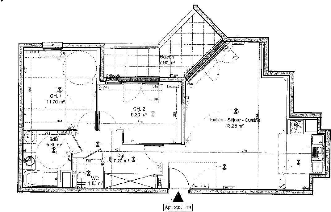Appartement a louer chatillon - 3 pièce(s) - 68.95 m2 - Surfyn