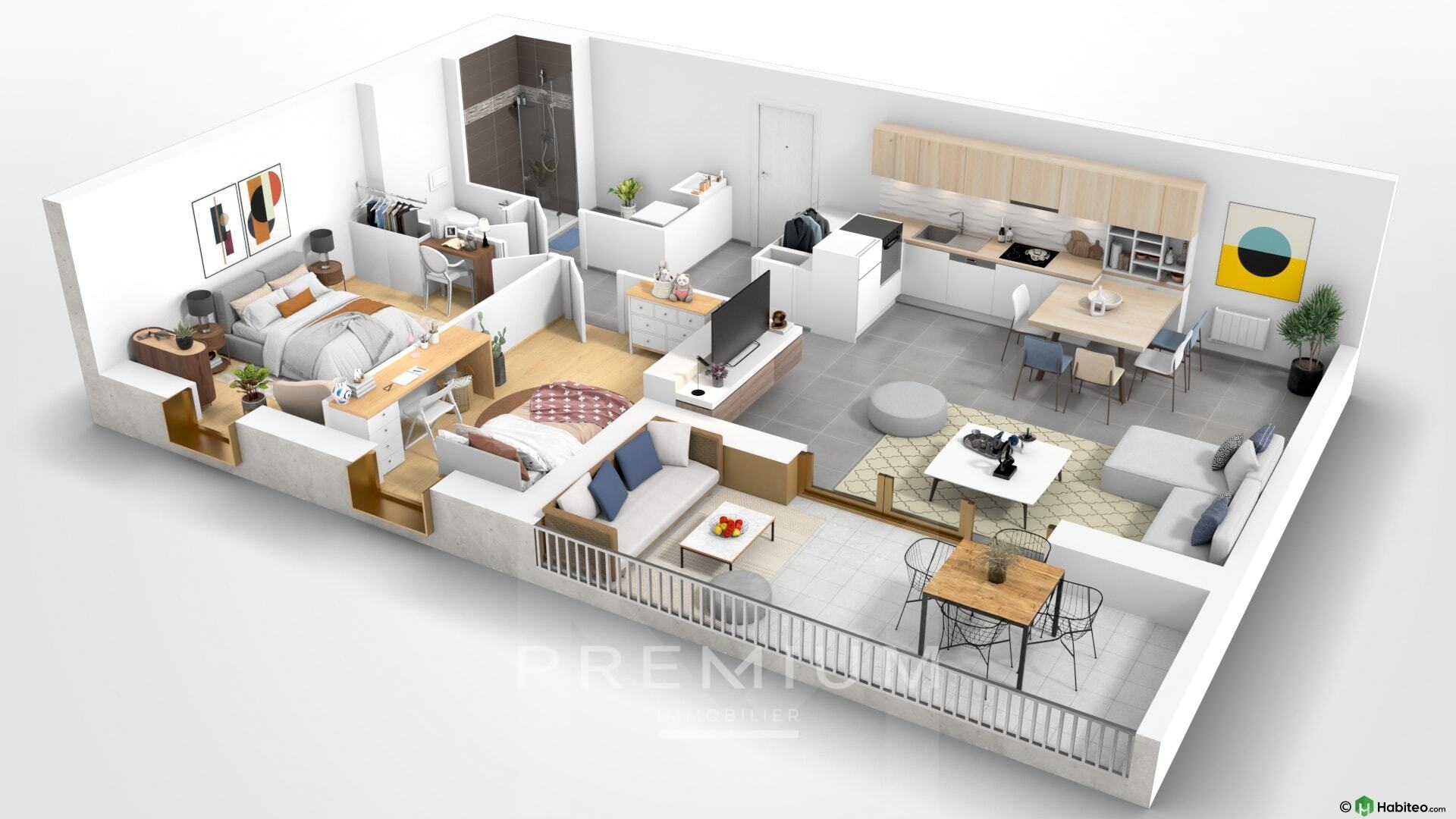 Appartement 3 pièces 67 m² Claix
