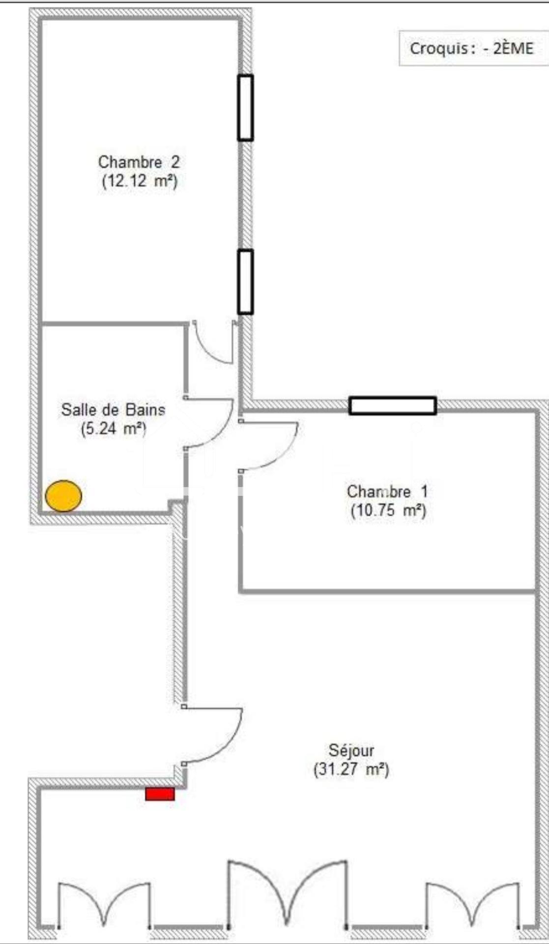 Appartement 3 pièces 59 m²